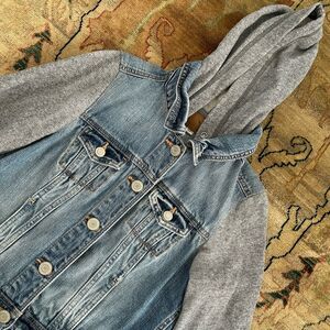 American Eagle Jean Jacket Distressed Denim Blue Women's Size Small Cropped